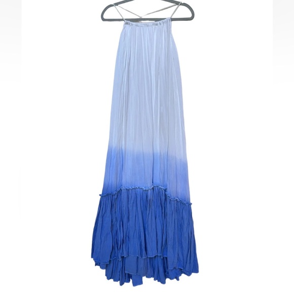 Jen’s Pirate BOOTY Ombre Krishna Maxi Dress Sz M/L White/Blue - Picture 6 of 10